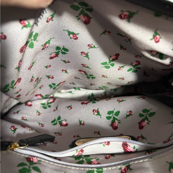 Betsey Johnson Black and White Polka Dot Bag with Red Bow - Picture 7 of 8